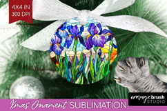 Stained Glass Ornament PNG - Flowers PNG Sublimation Product Image 1