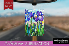 Stained Glass Air Freshener PNG - Flowers PNG Sublimation Product Image 1