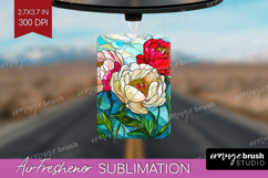 Stained Glass Air Freshener PNG - Flowers PNG Sublimation Product Image 1