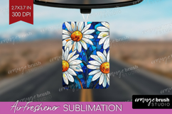 Stained Glass Air Freshener PNG - Flowers PNG Sublimation Product Image 1