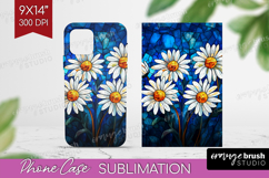 Stained Glass Phone Case PNG - Flowers Case PNG Sublimation Product Image 1