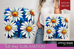 Stained Glass Tote Bag - Flowers Tote Bag PNG Sublimation Product Image 1