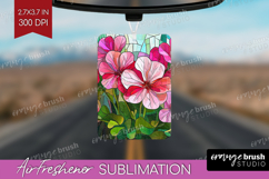 Stained Glass Air Freshener PNG - Flowers PNG Sublimation Product Image 1