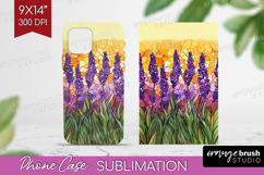 Stained Glass Phone Case PNG - Flowers Case PNG Sublimation Product Image 1