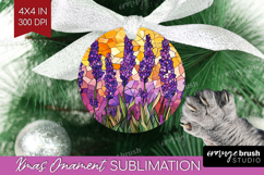 Stained Glass Ornament PNG - Flowers PNG Sublimation Product Image 1