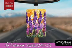 Stained Glass Air Freshener PNG - Flowers PNG Sublimation Product Image 1