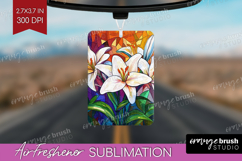Stained Glass Air Freshener PNG - Flowers PNG Sublimation Product Image 1