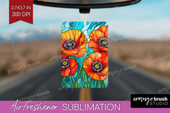 Stained Glass Air Freshener PNG - Flowers PNG Sublimation Product Image 1
