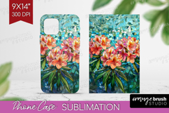 Stained Glass Phone Case PNG - Flowers Case PNG Sublimation Product Image 1