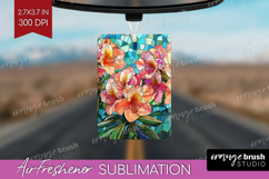 Stained Glass Air Freshener PNG - Flowers PNG Sublimation Product Image 1