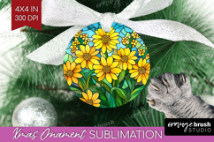 Stained Glass Ornament PNG - Flowers PNG Sublimation Product Image 1