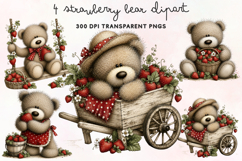 Strawberry Bear Clipart PNG Product Image 1