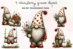 Strawberry Gnome Clipart PNG Product Image 1