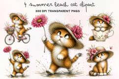 Summer Beach Cat Clipart PNG Product Image 1