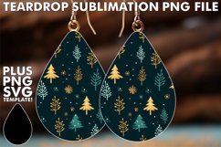 Xmas Watercolor Teardrop Sublimation Art Product Image 1