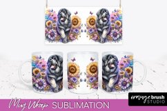 Tibetan Mastiff Mug Wrap Dog Sublimation Floral PNG Product Image 1