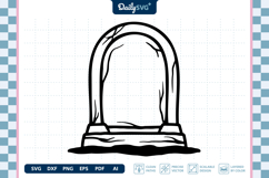Tombstone Bold Line SVG Halloween Graveyard Cut File Product Image 1