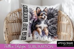 Dog Pillow Cover - Dog Mom Floral Pillow Sublimation Product Image 1