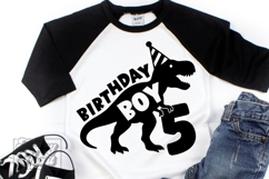 TRex 5th Birthday Boy SVG - Five Dinosaur Shirt Clipart PNG Product Image 1
