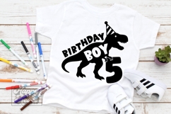 TRex 5th Birthday Boy SVG - Five Dinosaur Shirt Clipart PNG Product Image 4