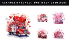 Truck Keychain And Car Coaster Sublimation Design Product Image 1