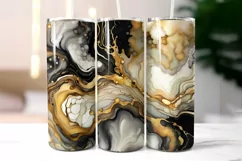 Alcohol Ink Marble Look Tumbler Wrap | Golden Dream Tumbler Product Image 2