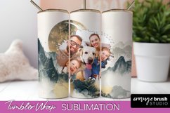 Photo Tumbler Wrap, Boho Family Frame Tumbler Sublimation Product Image 1