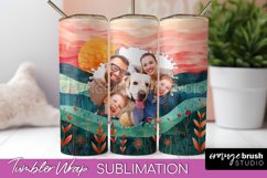 Photo Tumbler Wrap, Boho Family Frame Tumbler Sublimation Product Image 1