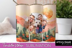 Photo Tumbler Wrap, Boho Family Frame Tumbler Sublimation Product Image 1