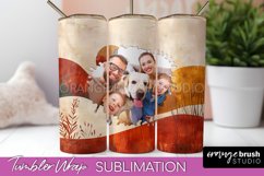 Photo Tumbler Wrap, Boho Family Frame Tumbler Sublimation Product Image 1