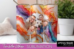 Photo Tumbler Wrap, Marble Family Frame Tumbler Sublimation Product Image 1