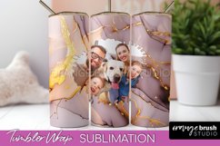 Photo Tumbler Wrap, Marble Family Frame Tumbler Sublimation Product Image 1