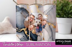 Photo Tumbler Wrap, Marble Family Frame Tumbler Sublimation Product Image 1