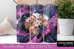 Photo Tumbler Wrap, Marble Family Frame Tumbler Sublimation Product Image 1