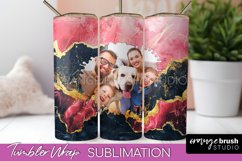 Photo Tumbler Wrap, Marble Family Frame Tumbler Sublimation Product Image 1