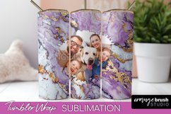 Photo Tumbler Wrap, Marble Family Frame Tumbler Sublimation Product Image 1
