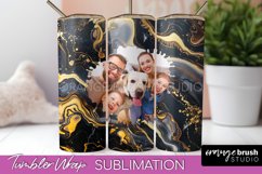 Photo Tumbler Wrap, Marble Family Frame Tumbler Sublimation Product Image 1