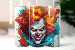 Creepy Clown Face Tumbler Wrap Design | Scary Clown Print Product Image 2