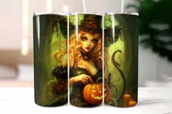 Halloween Witch Tumbler Wrap | Fantasy Beautiful Witch Print Product Image 2