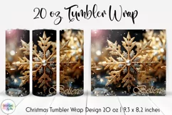 Inspirational Christmas Tumbler Wrap with Snowflakes Product Image 1