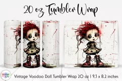Halloween Voodoo Doll Tumbler Wrap | Vintage Doll Tumbler Product Image 1