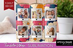 Retro Photo Tumbler PNG - Flowers Picture Tumbler Wrap Product Image 1