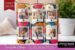 Retro Photo Tumbler PNG - Flowers Picture Tumbler Wrap Product Image 1