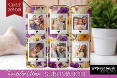 Retro Photo Tumbler PNG - Flowers Picture Tumbler Wrap Product Image 1
