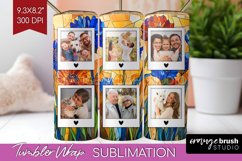 Stained Glass Photo Tumbler PNG - Flowers Picture Tumbler Product Image 1