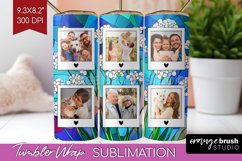 Stained Glass Photo Tumbler PNG - Flowers Picture Tumbler Product Image 1
