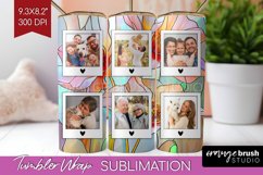 Stained Glass Photo Tumbler PNG - Flowers Picture Tumbler Product Image 1