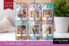 Stained Glass Photo Tumbler PNG - Flowers Picture Tumbler Product Image 1