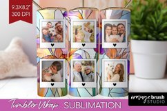 Stained Glass Photo Tumbler PNG - Flowers Picture Tumbler Product Image 1