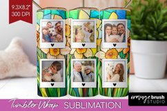 Stained Glass Photo Tumbler PNG - Flowers Picture Tumbler Product Image 1